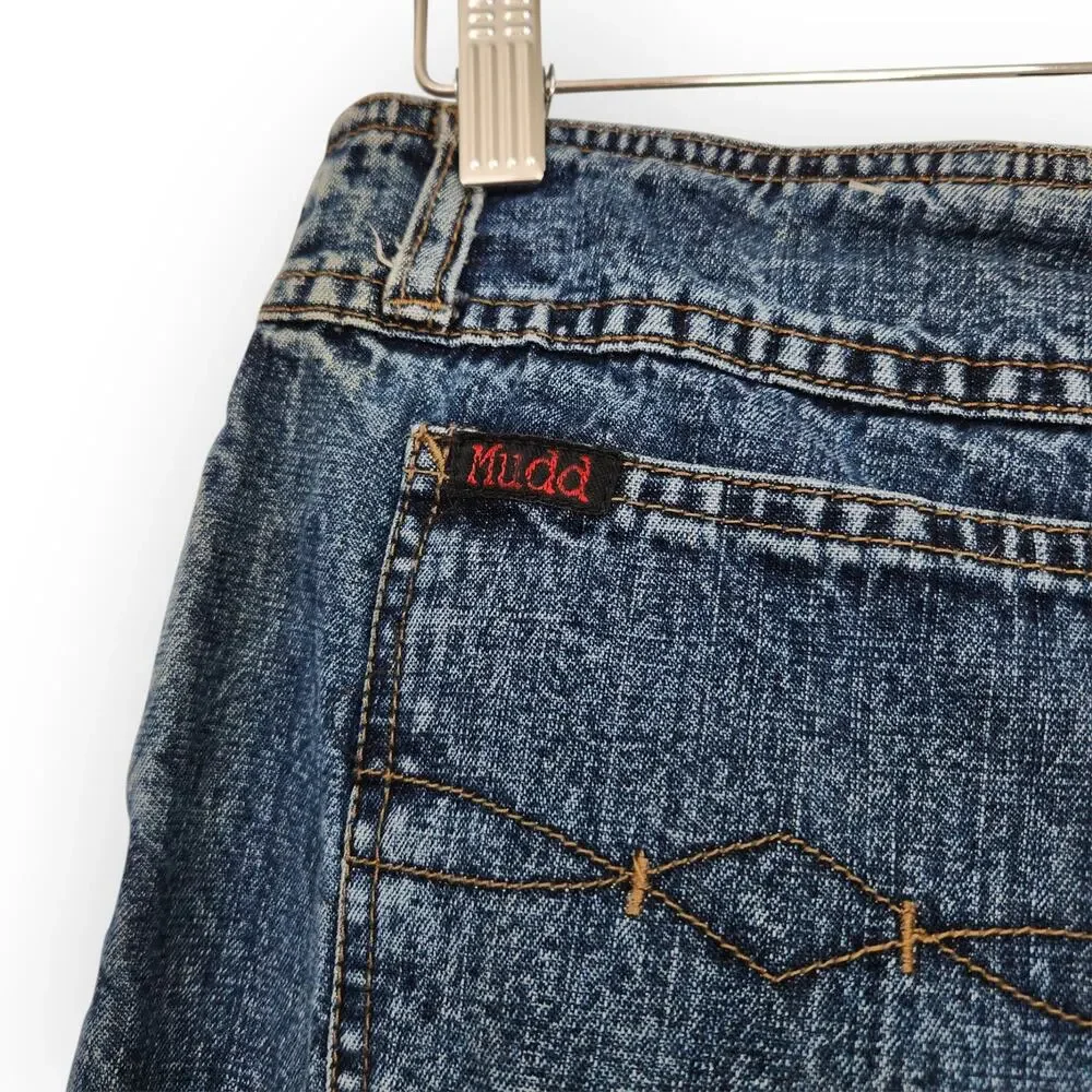 Y2K Mudd Low Rise Flare Jeans Blue Denim Vintage 2000s Mall Brand Bratz 6 - Picture 11 of 14